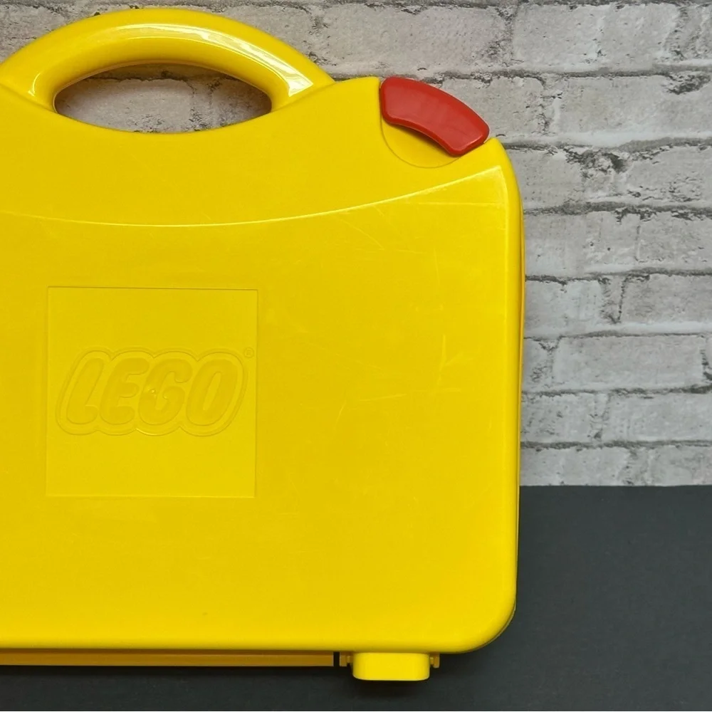 LEGO Storage Case Yellow Hard Plastic Latching Storage Empty Box Divider